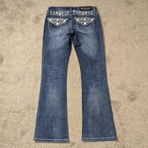 Jeans Rue 21 Première Coupe Slim Bootcut, Délavé, Clouté, Taille 3/4 Reg